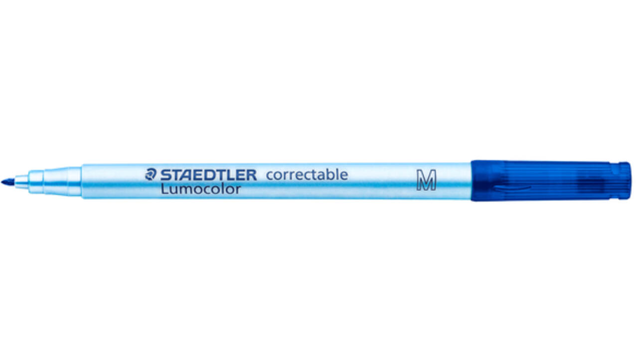 Viltstift Staedtler Lumocolor 305 non permanent correctable M blauw