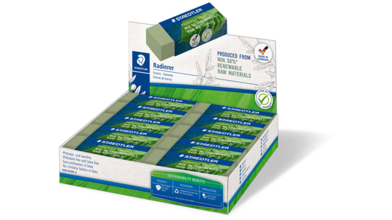 Gum Staedtler Eco 52680 65x23x10mm olijfgroen
