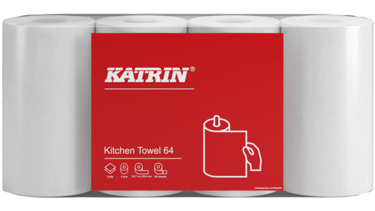 Keukenrol Katrin 2-laags wit 4 rollen 87075