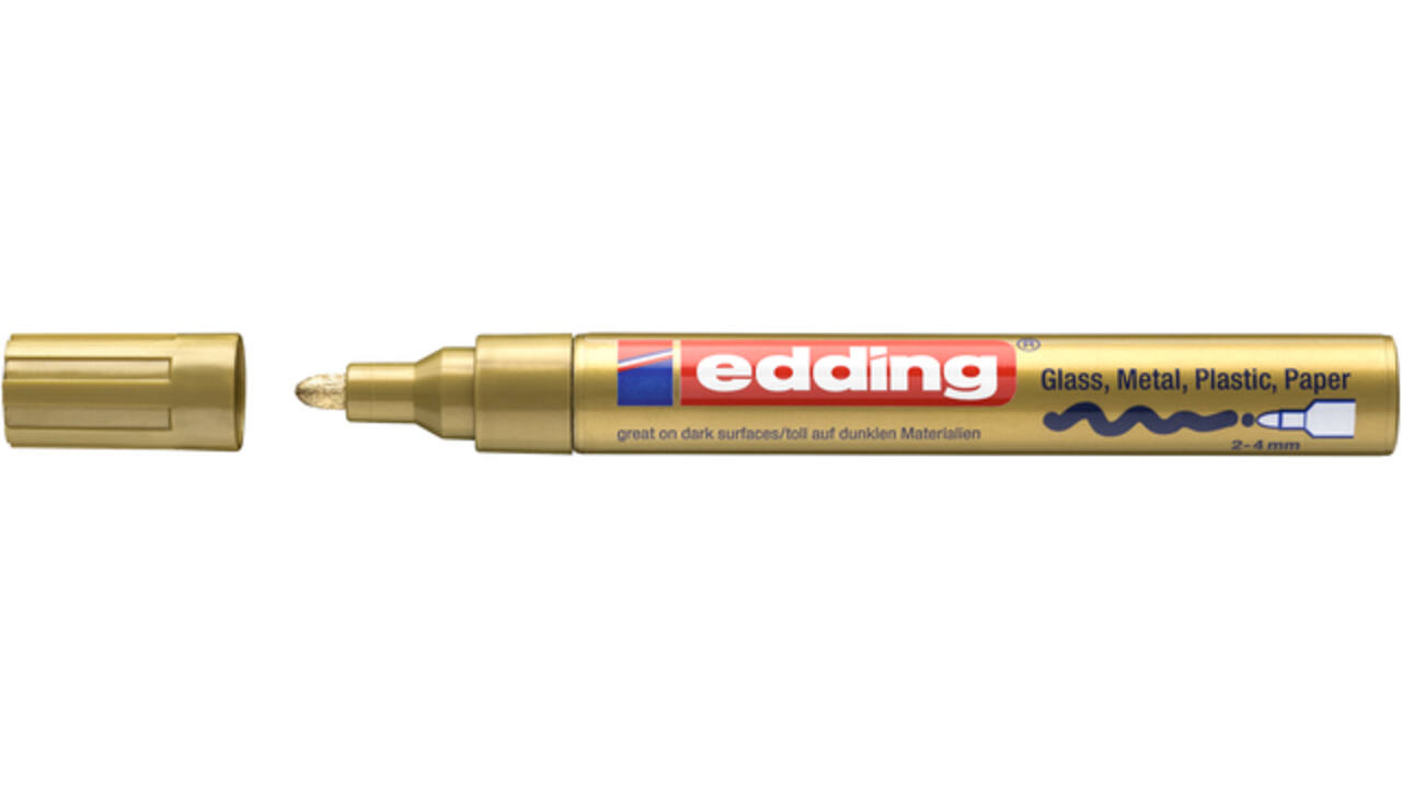 Viltstift edding 750 lakmarker creatief rond 2-4mm goud