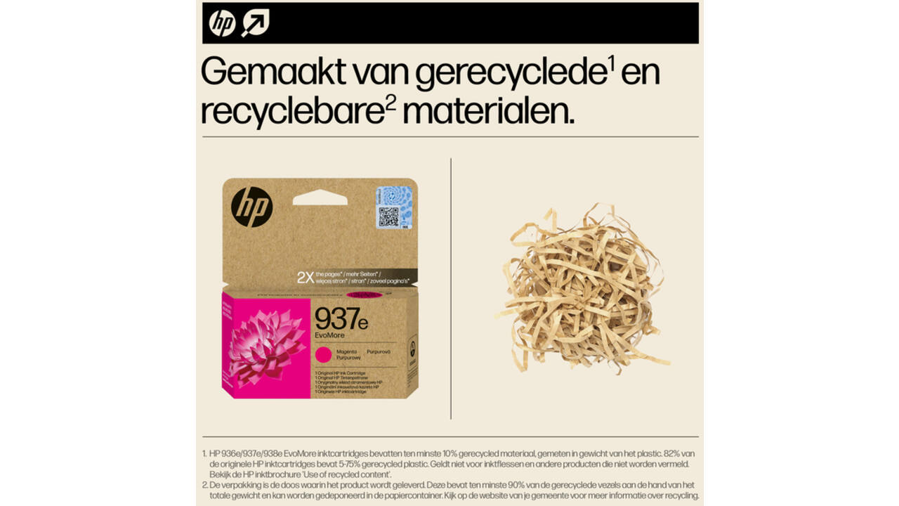 Inktcartridge HP 4S6W7NE 937E Evomore rood