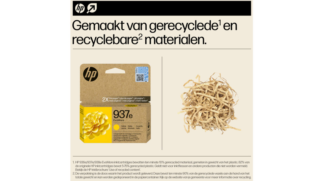 Inktcartridge HP 4S6W8NE 937E Evomore geel