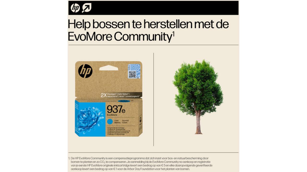 Inktcartridge HP 4S6W6NE 937E Evomore blauw