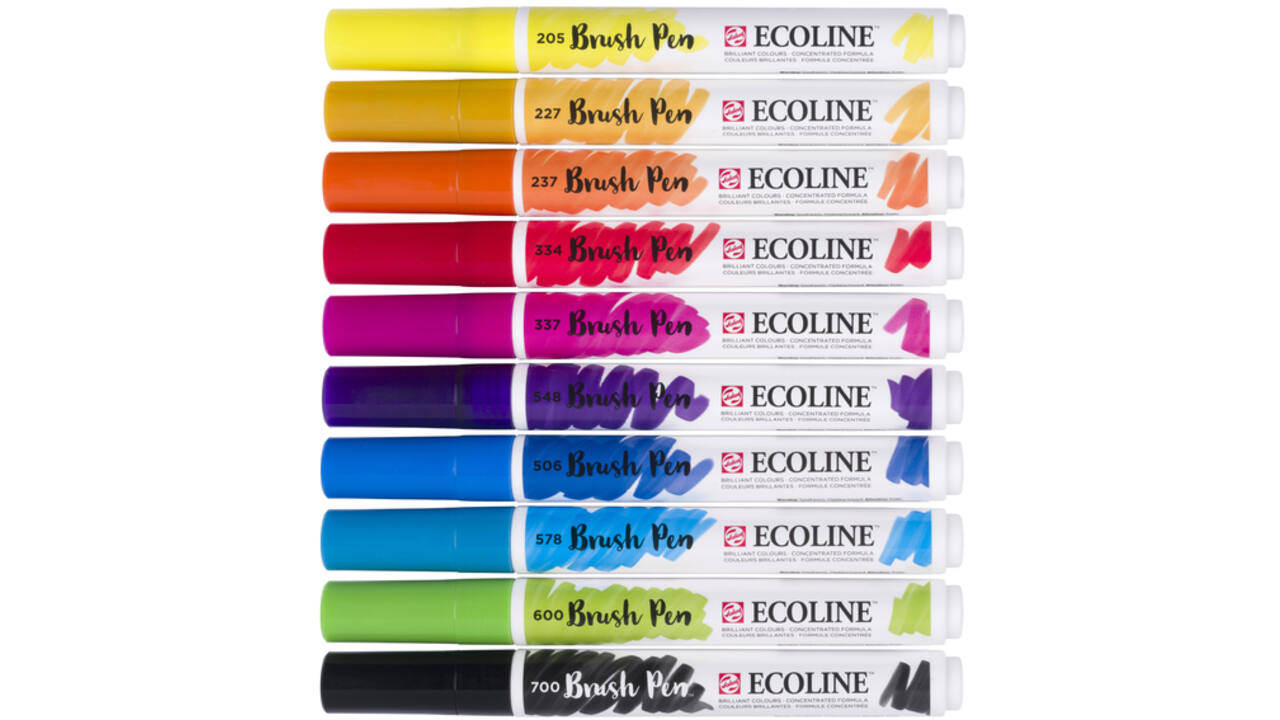 Brushpen Talens Ecoline set à 10 stuks primair