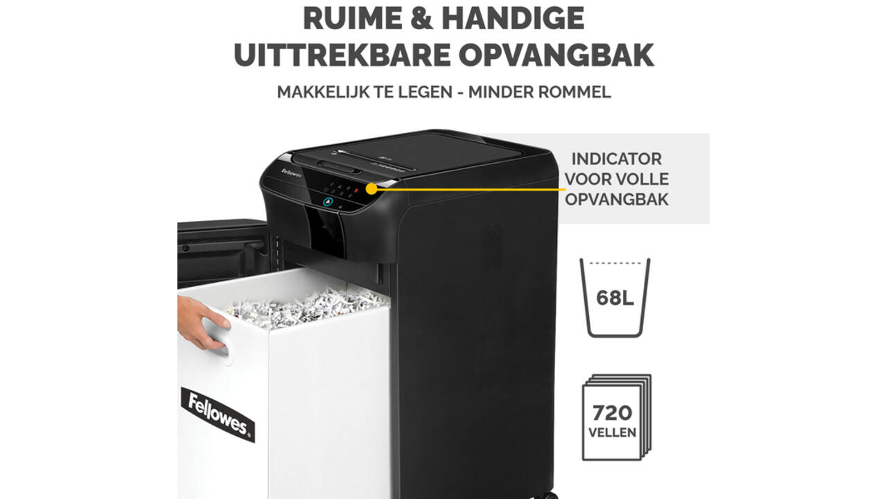 Papiervernietiger Fellowes Automax 450C snippers 4x38mm zwart