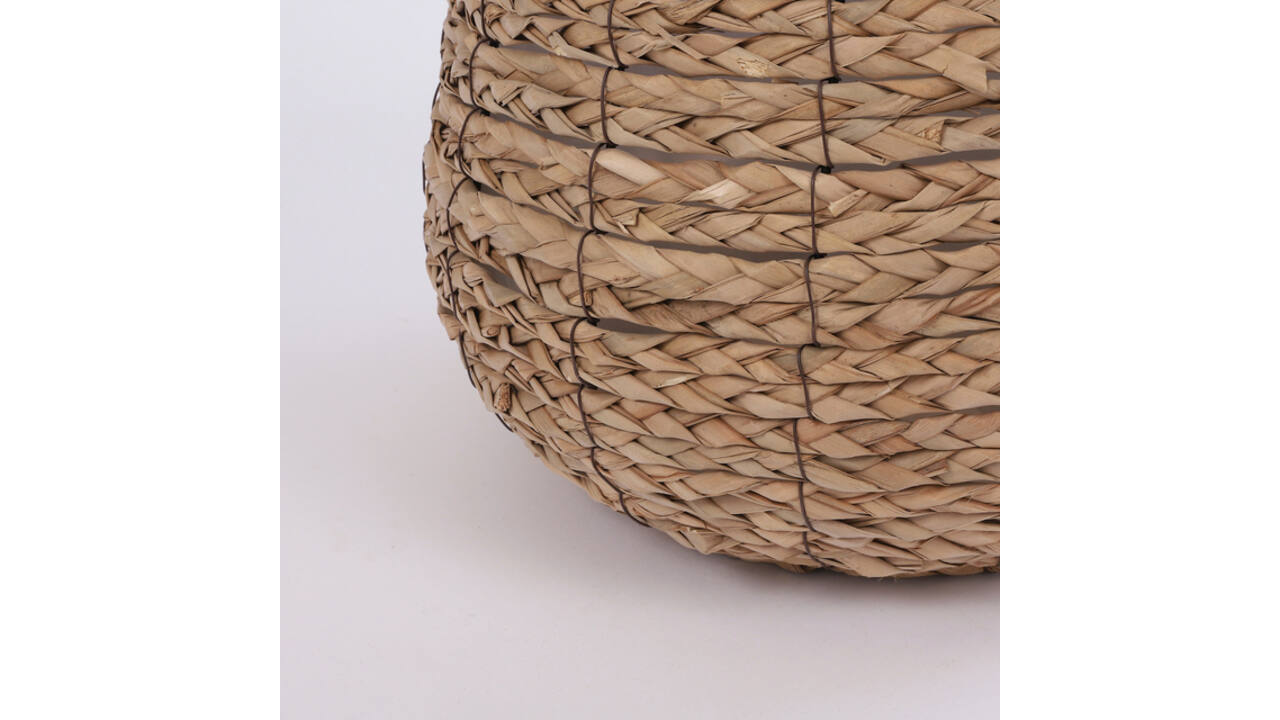 Plantenmand Mica Avalon zeegras rond lichbruin 31x30cm