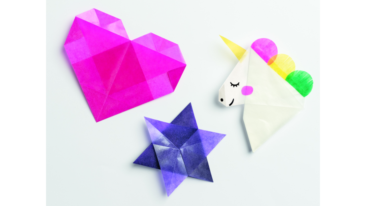 Origami papier Folia 20x20cm transparant 42gr 500 vel in 10 kleuren