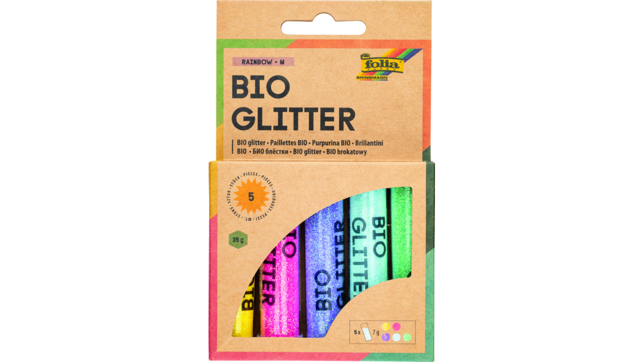 Glitterpoeder Bio Folia Rainbow 7gr 5 kleuren