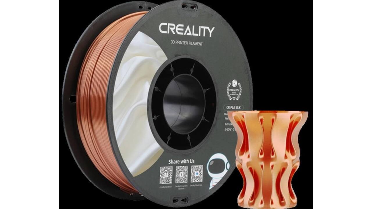 3D Filament Creality PLA 1.75mm Silk rood koper 1kg