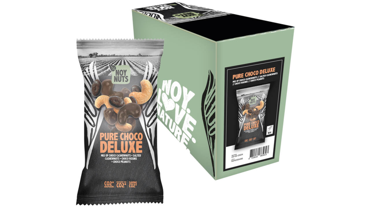Cashewnoten NoyNuts pure choco deluxe mix zak 45 gram