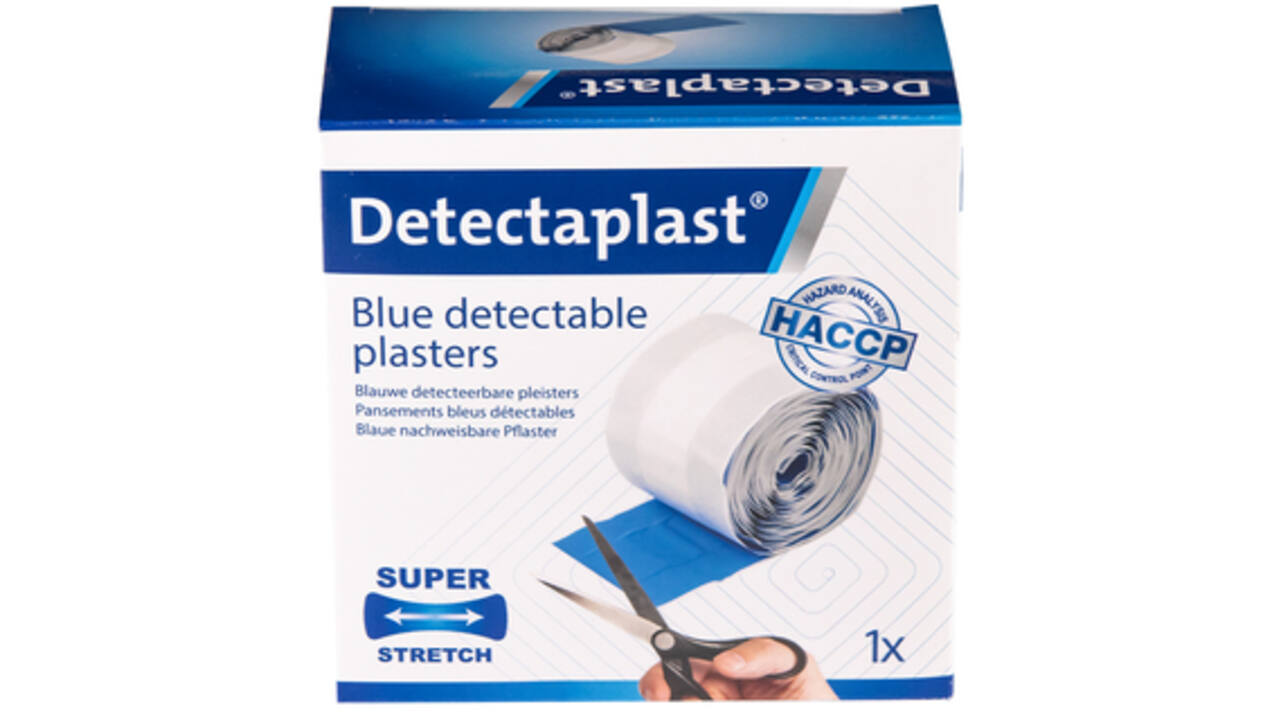 Elastische blauwe textielpleister Detectaplast 6cmx5m
