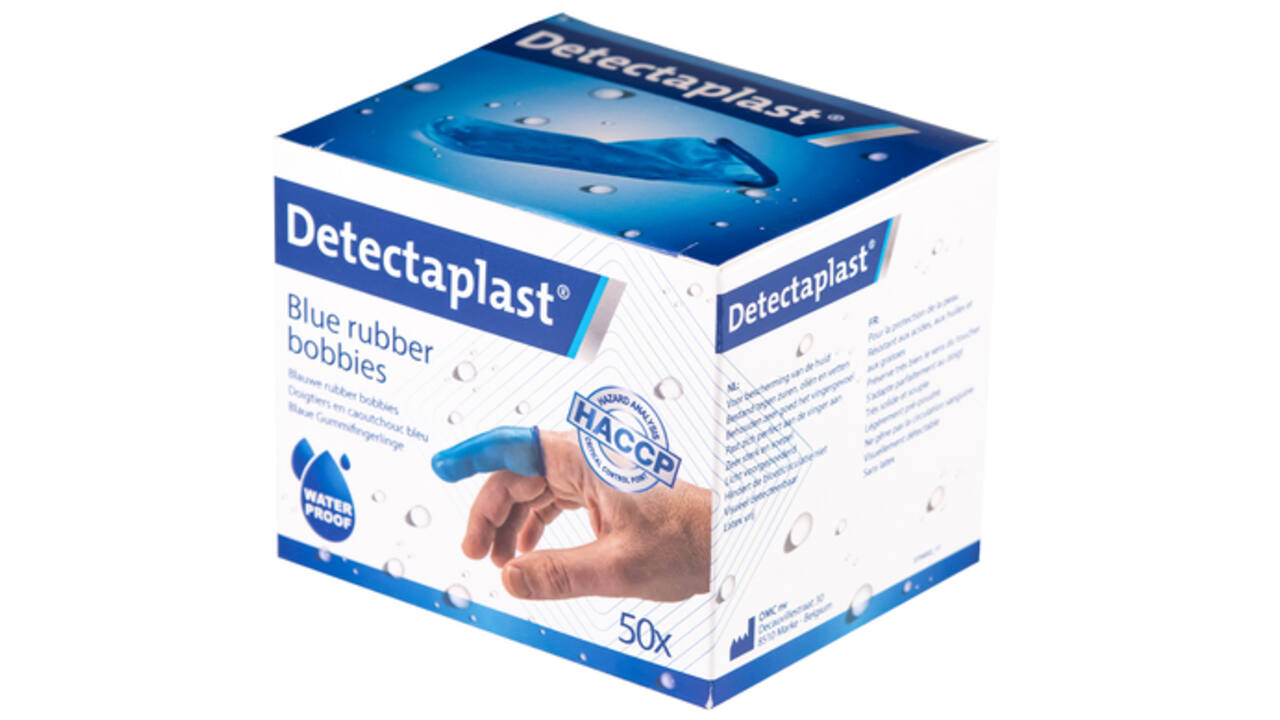 Vingerlingen Detectaplast rubber blauw 50stuks