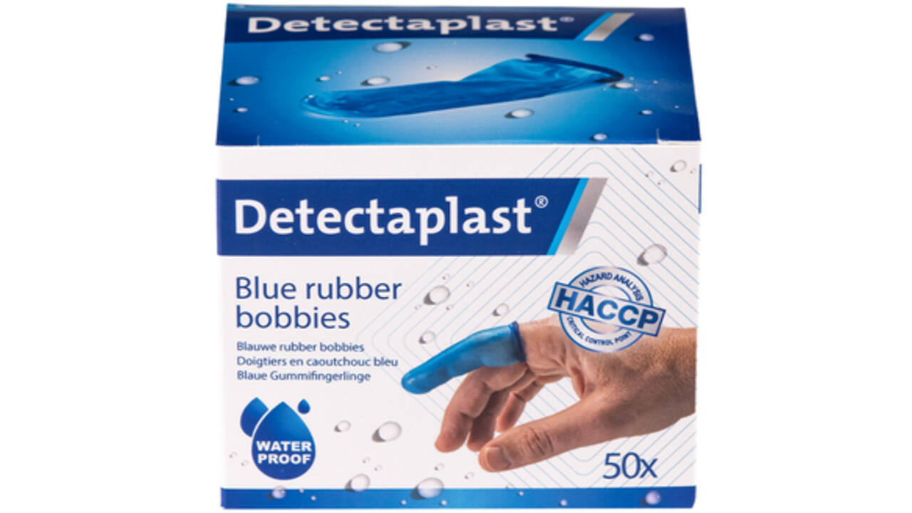 Vingerlingen Detectaplast rubber blauw 50stuks