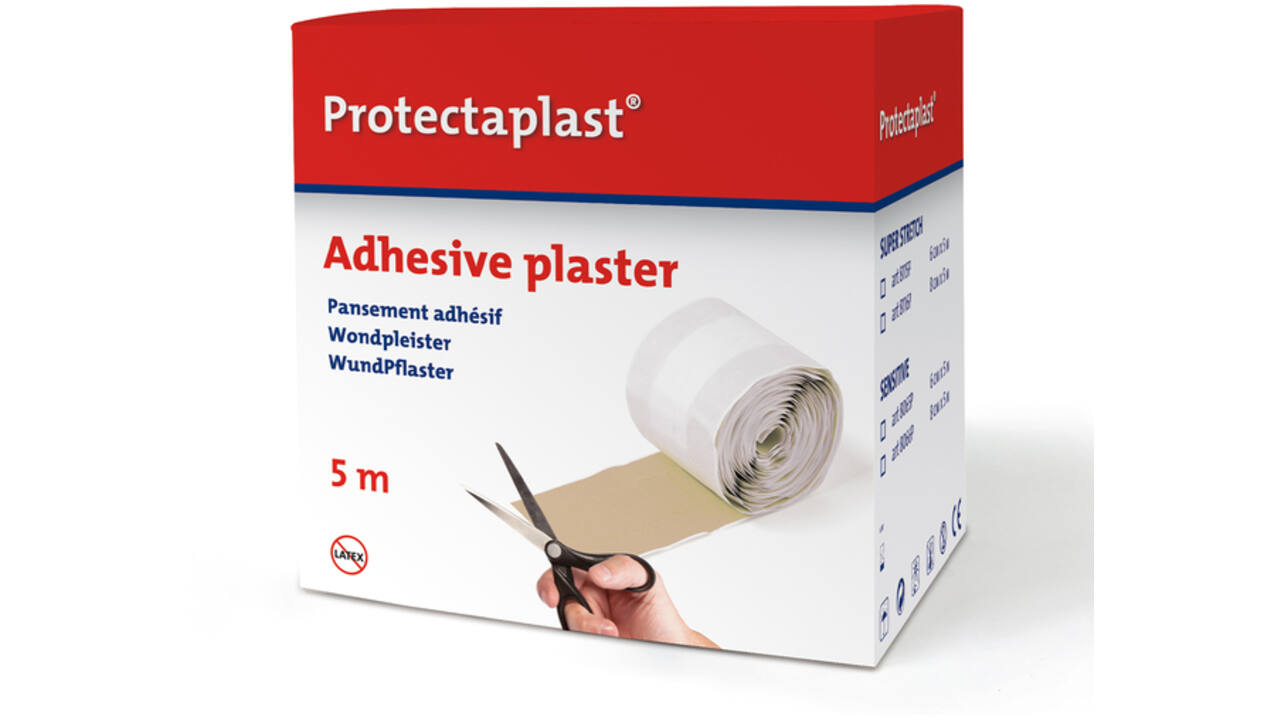 Elastische pleister Protectaplast bruin op rol 6cmx5m