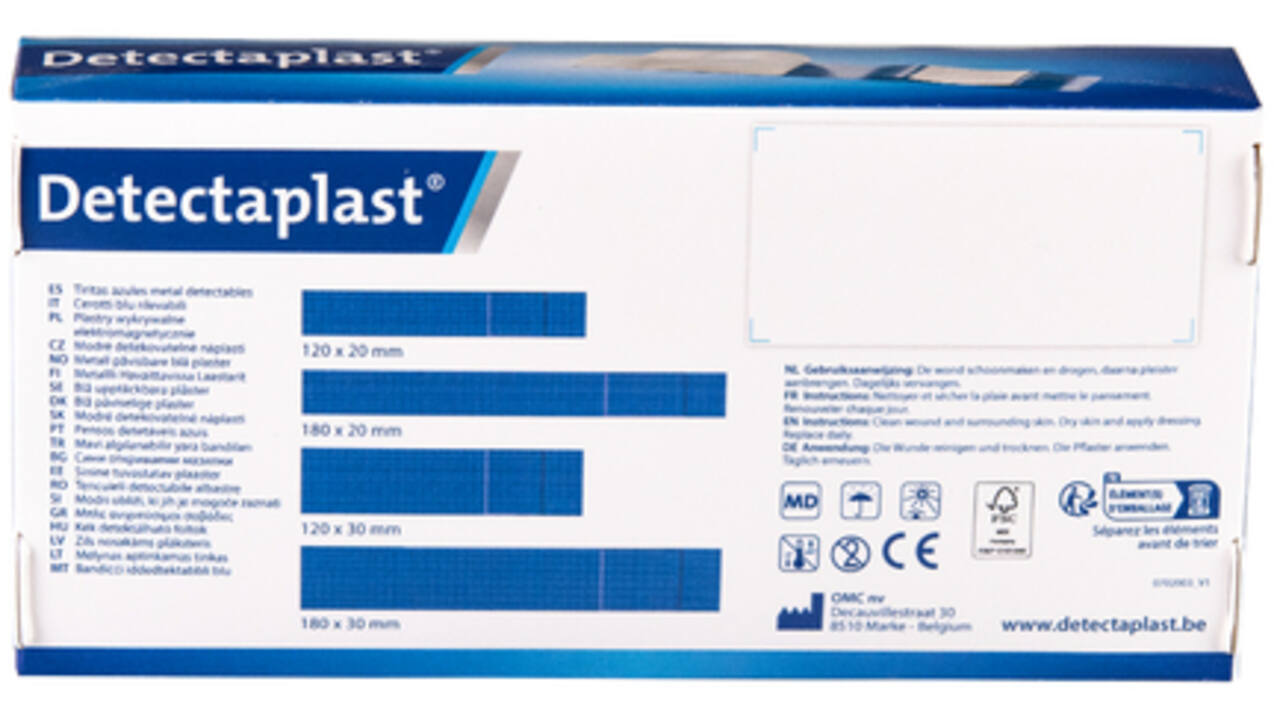 Elastische blauwe textielpleister Detectaplast 180x20mm