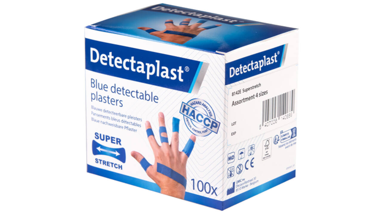 Elastische blauwe textielpleister Detectaplast assorti