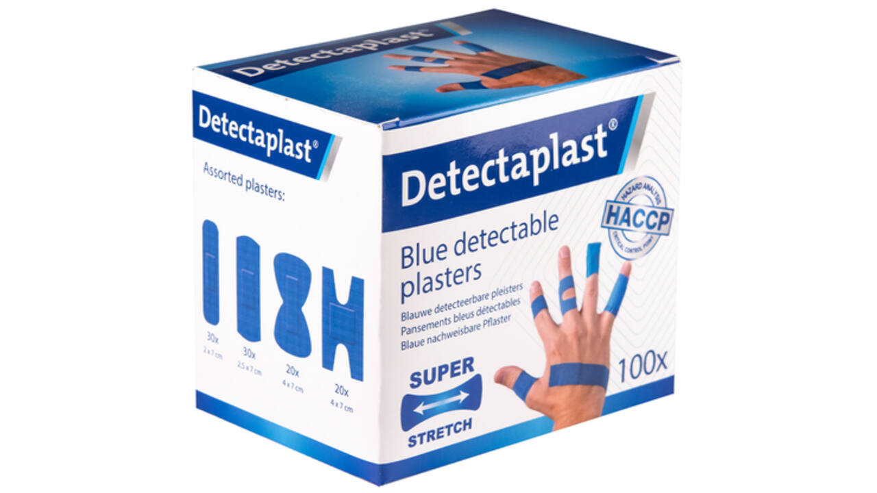 Elastische blauwe textielpleister Detectaplast assorti