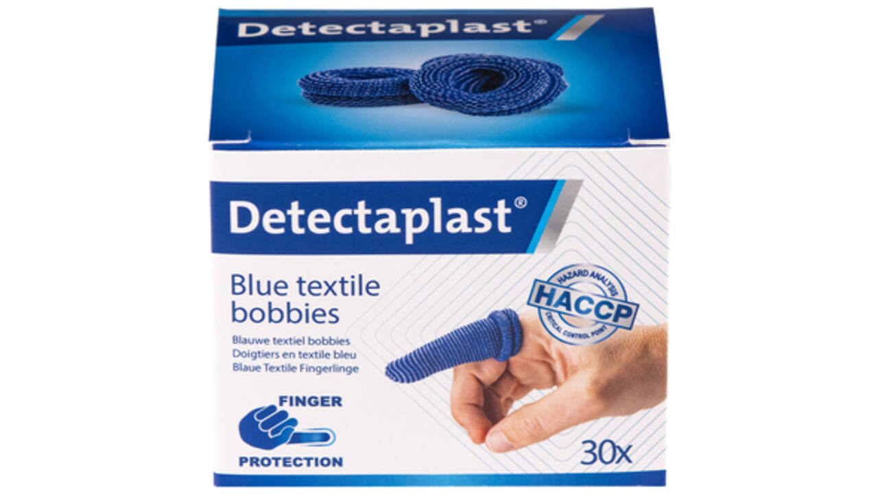 Vingerlingen Detectaplast textiel blauw 30stuks