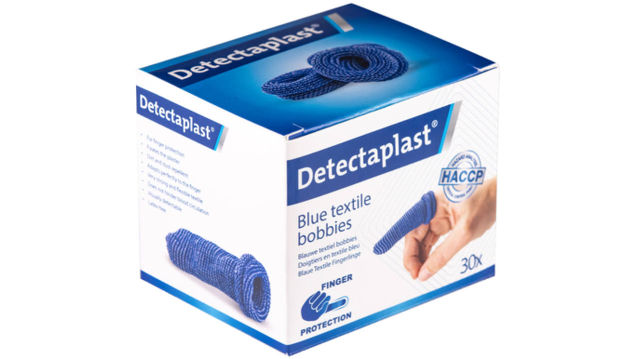 Vingerlingen Detectaplast textiel blauw 30stuks