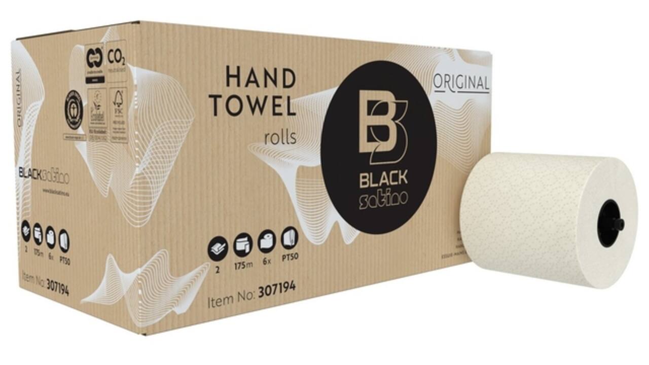 Handdoekrol BlackSatino Original PT50 2-laags 175m wit 307195