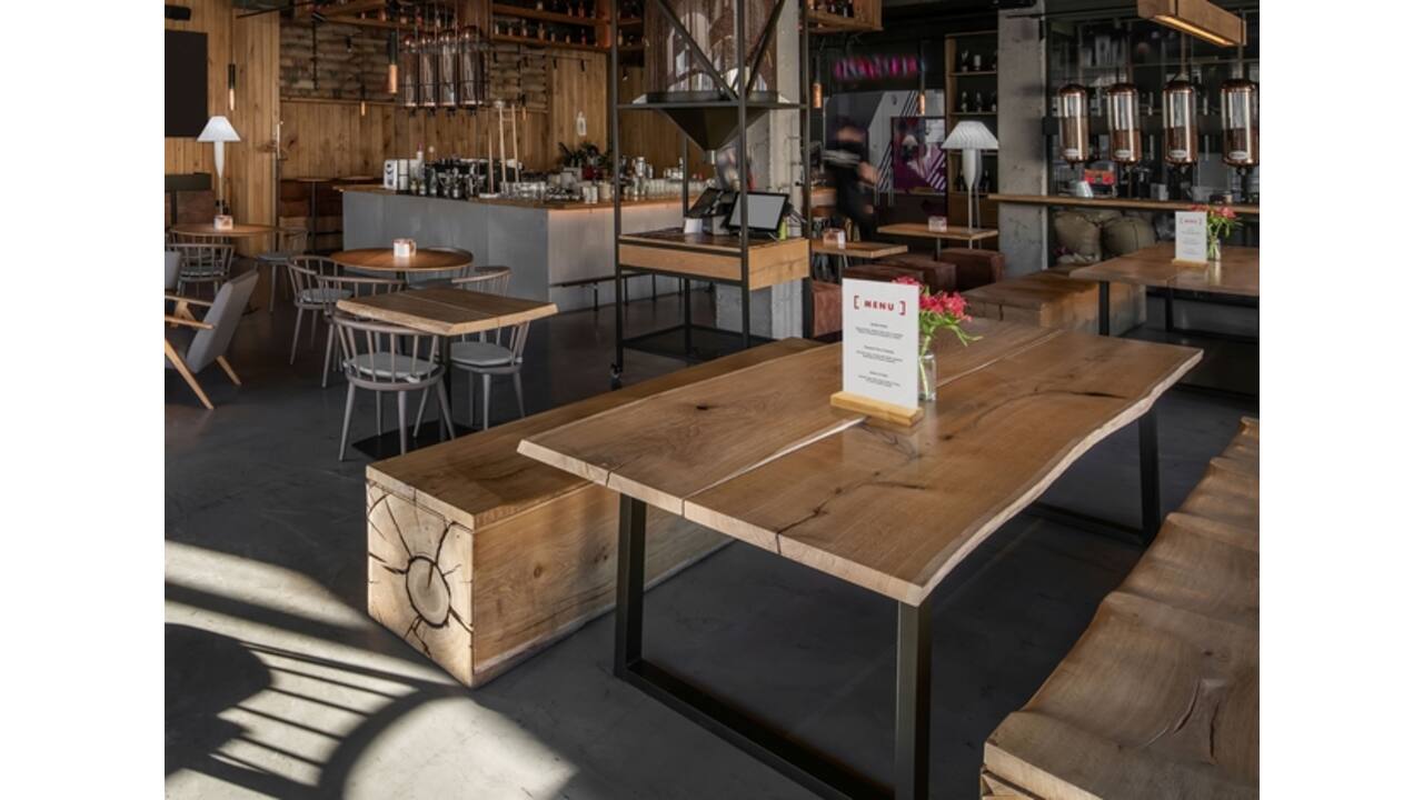Menukaarthouder IEZZY tafeldisplay A4 hout