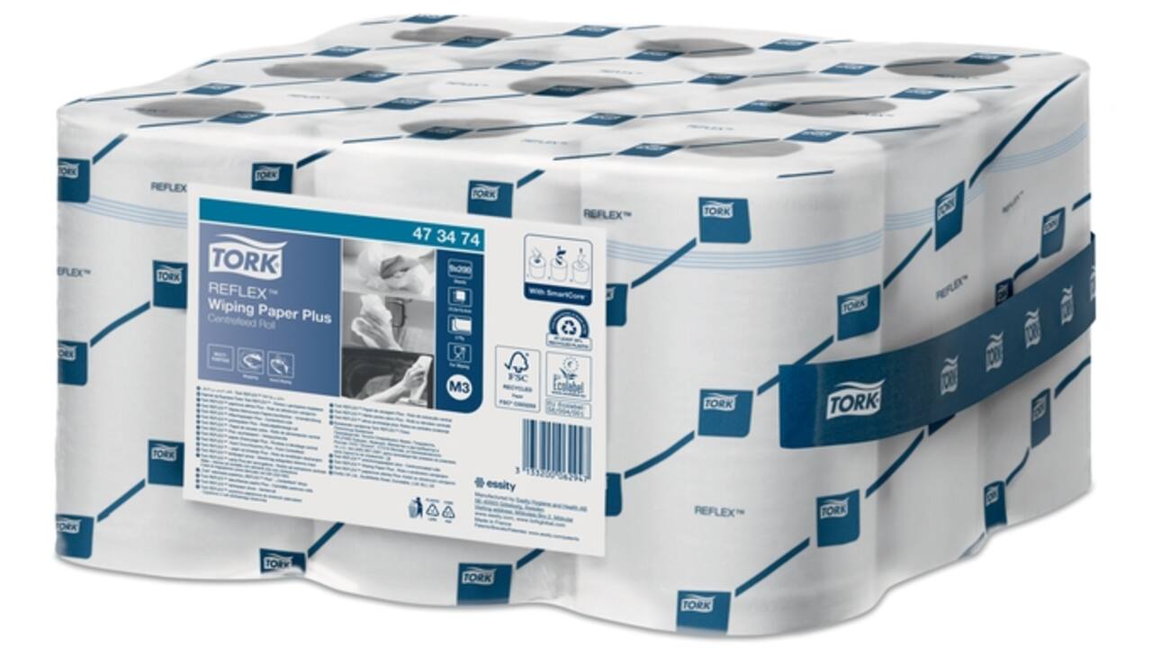 Poetsrol Tork Reflex™ M3 Centerfeed Mini Plus 2-laags 67m wit 473474