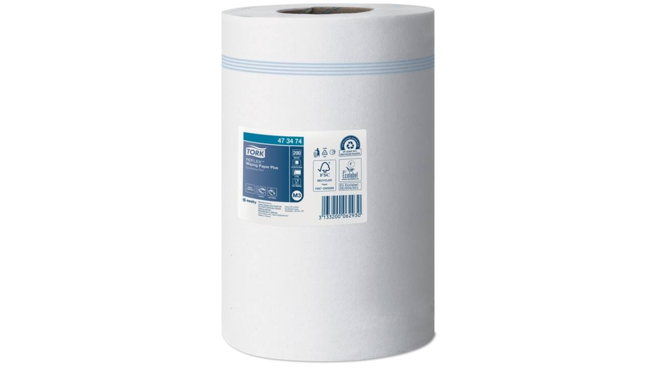Poetsrol Tork Reflex™ M3 Centerfeed Mini Plus 2-laags 67m wit 473474