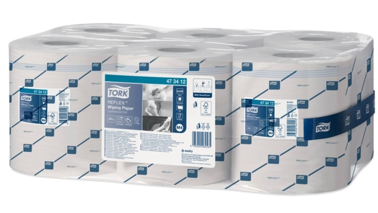 Poetsrol Tork Reflex™ M4 centerfeed 1-laags 114m blauw 473412