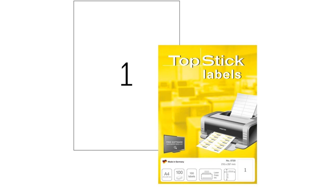 Etiket Office 210x297mm 100 stuks