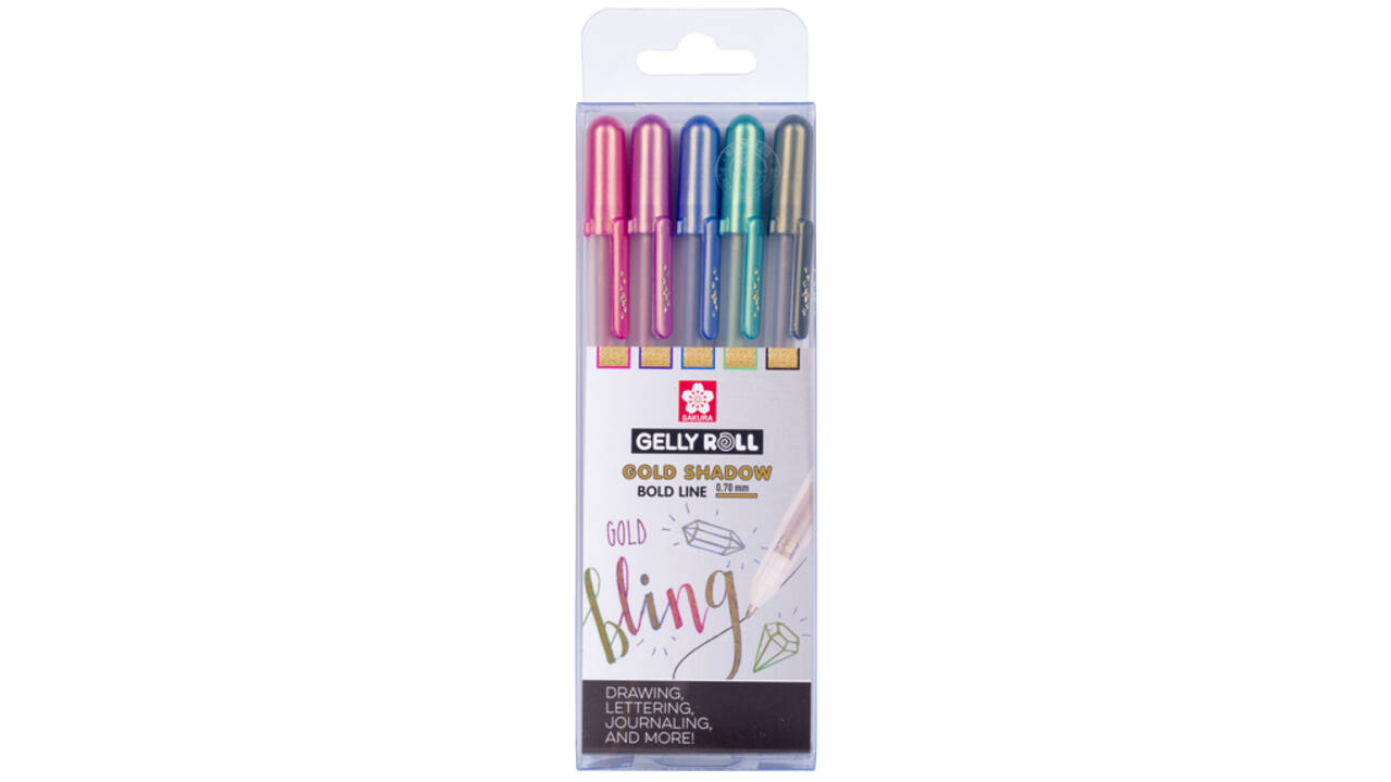 Gelschrijver Sakura Gelly Roll Gold Shadow set à 5 kleuren
