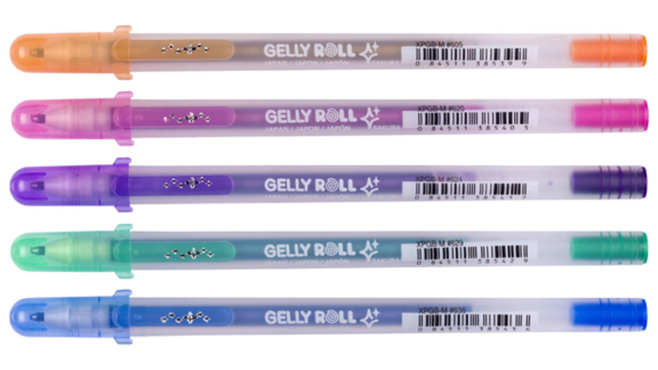 Gelschrijver Sakura Gelly Roll Silver Shadow set à 5 kleuren