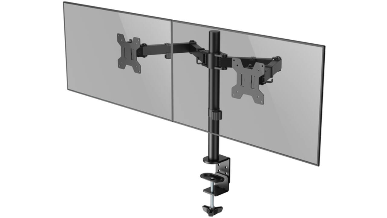 Monitorarm Quantore 2 schermen 17-27 inch zwart