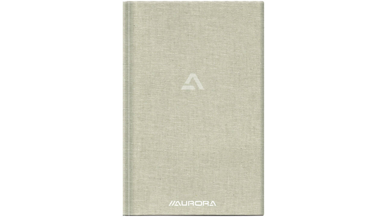 Notitieboek Aurora A5 lijn 192 pagina's 80g linnen grijs