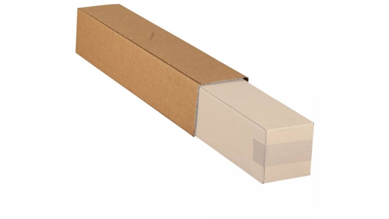Vierkante koker IEZZY 750x126x126mm bruin deksel