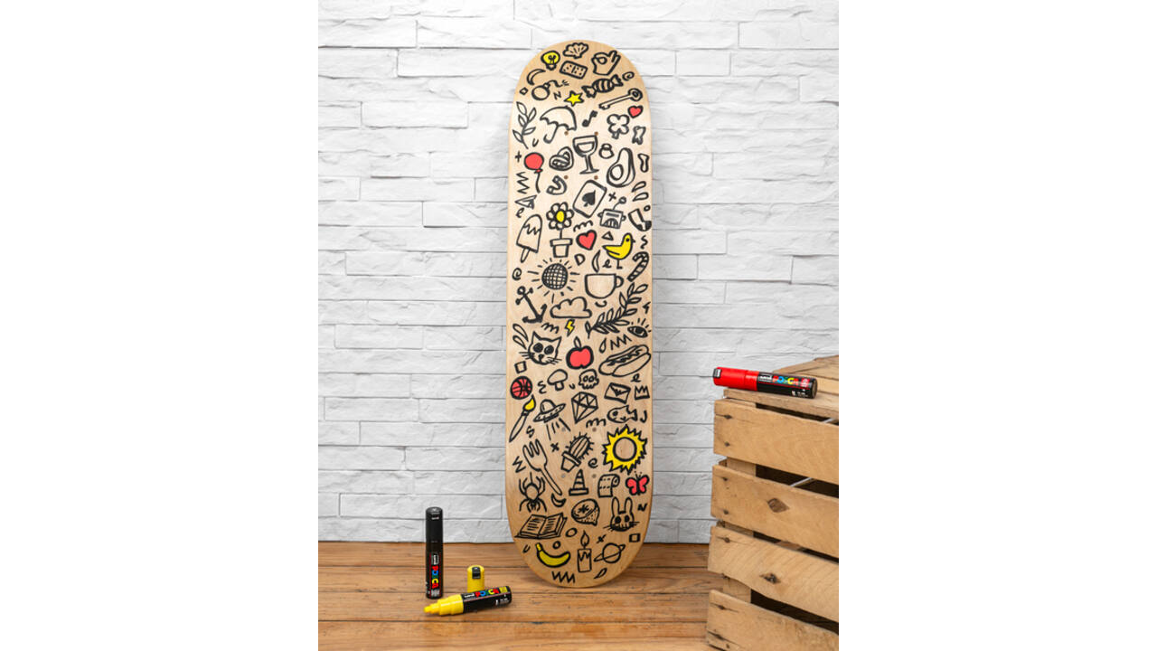 Verfstift Posca Sticker Graffiti assorti metalen koffer à 20 stuks