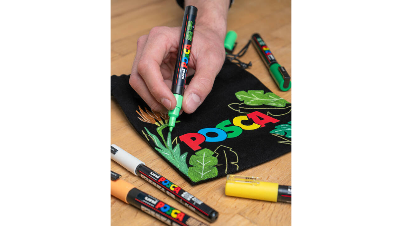 Verfstift Posca Sticker Graffiti assorti metalen koffer à 20 stuks
