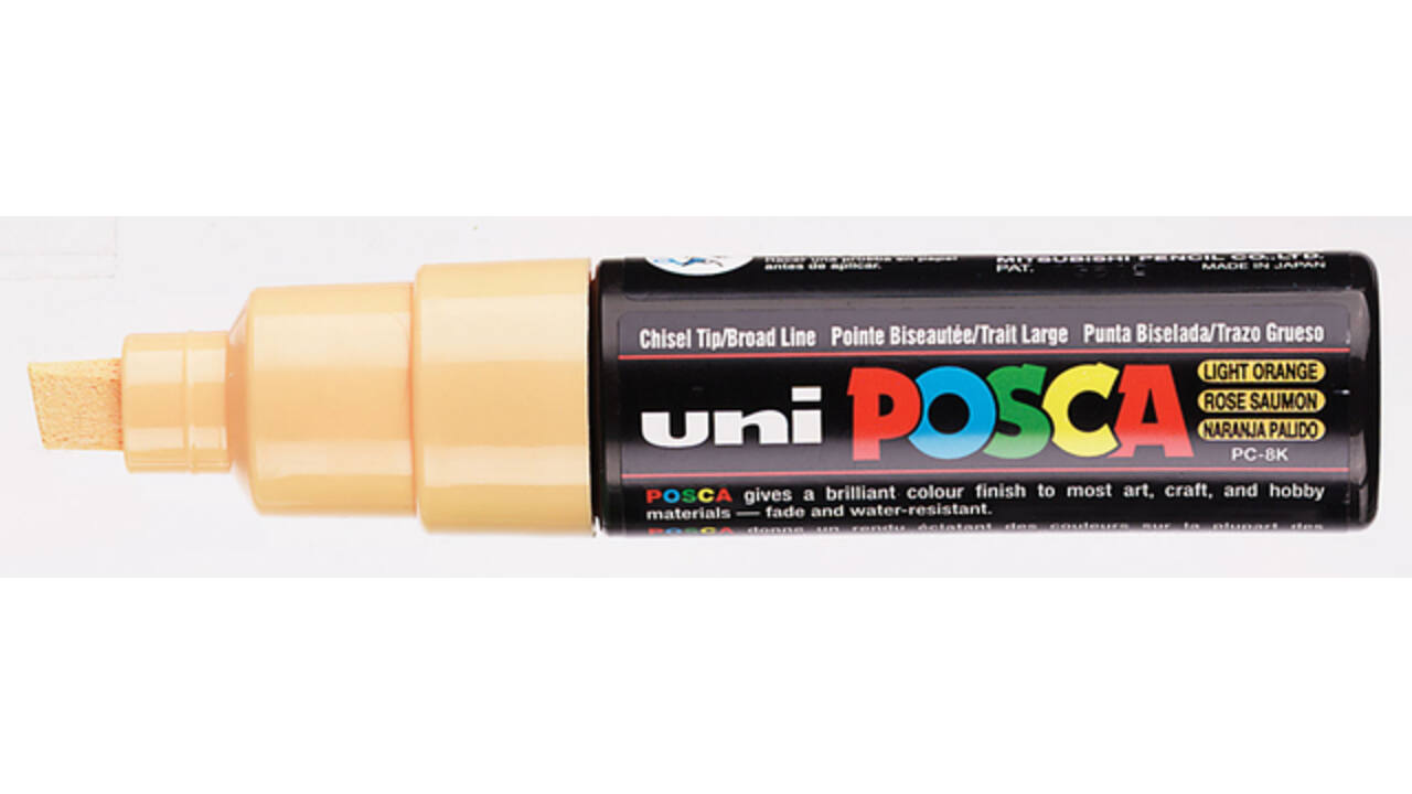 Verfstift Posca PC8K breed schuin zalmroze