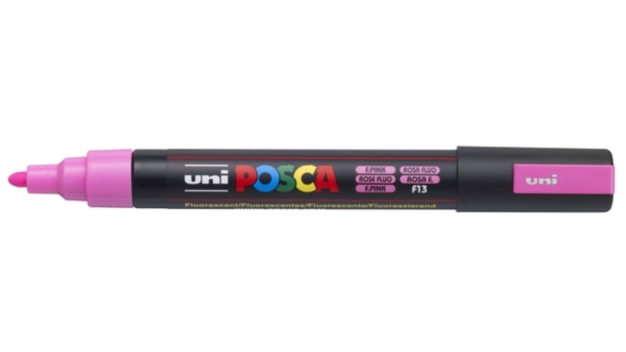 Verfstift Posca PC5M medium fluor roze