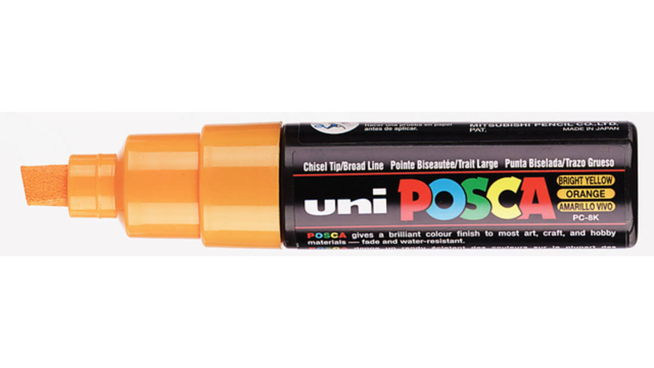 Verfstift Posca PC8K breed schuin oranje