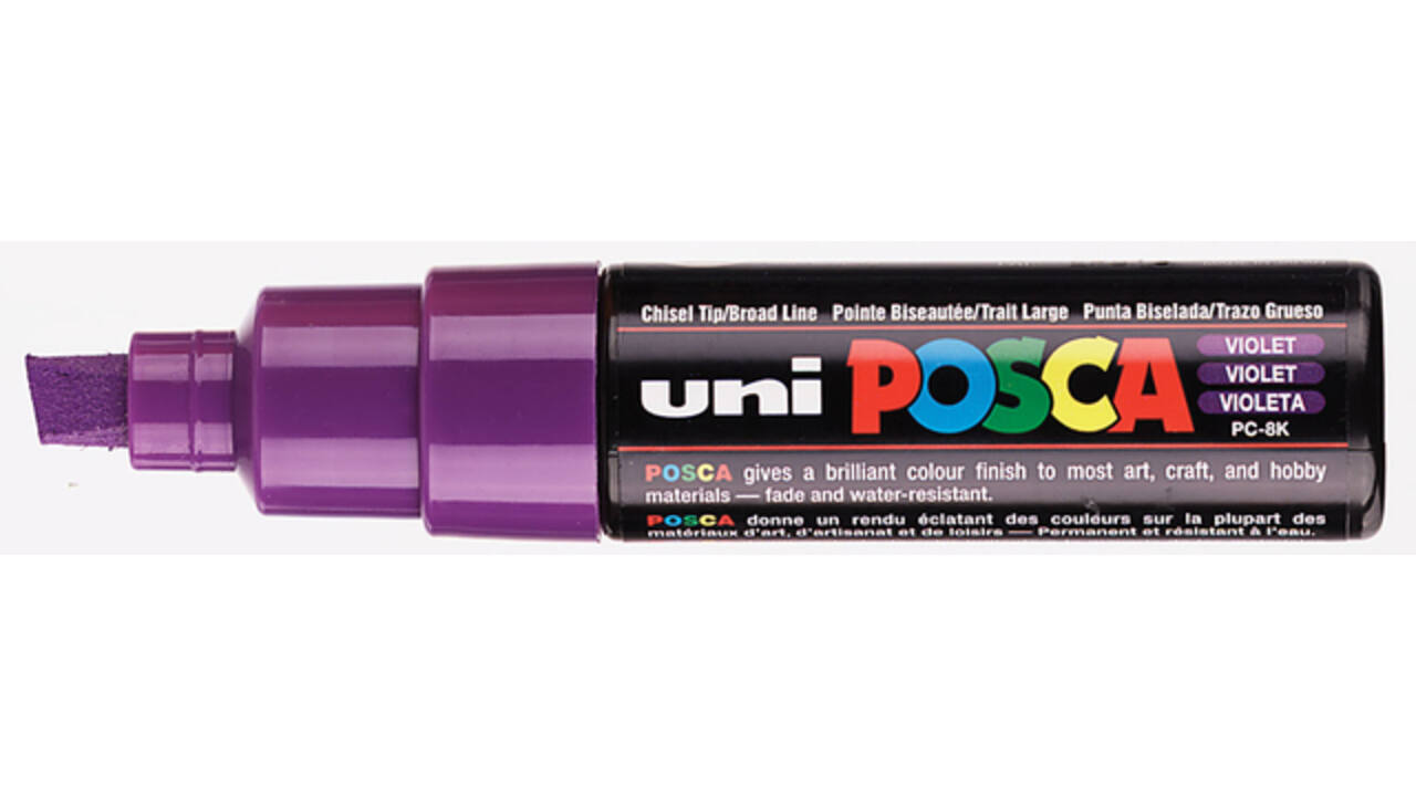 Verfstift Posca PC8K breed schuin paars
