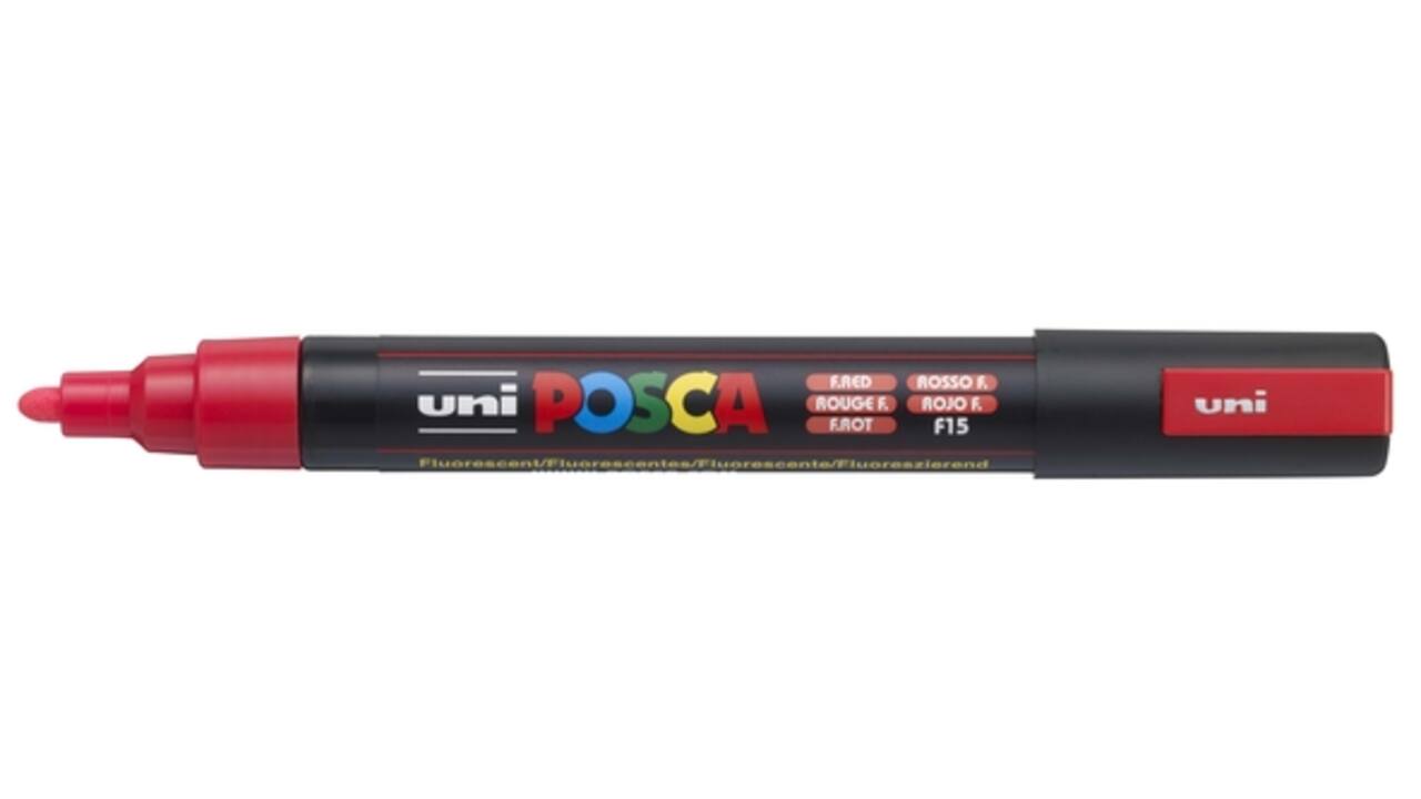 Verfstift Posca PC5M medium fluor rood
