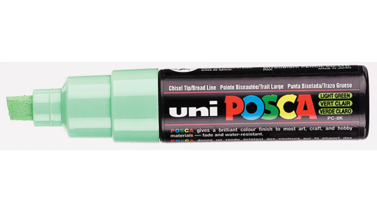 Verfstift Posca PC8K breed schuin lichtgroen