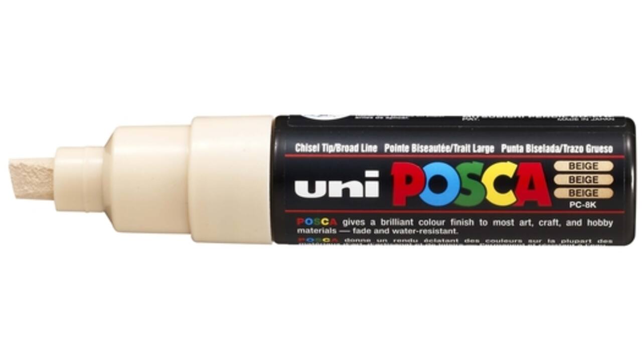 Verfstift Posca PC8K breed schuin beige