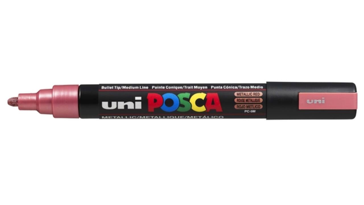 Verfstift Posca PC5M medium metallic rood