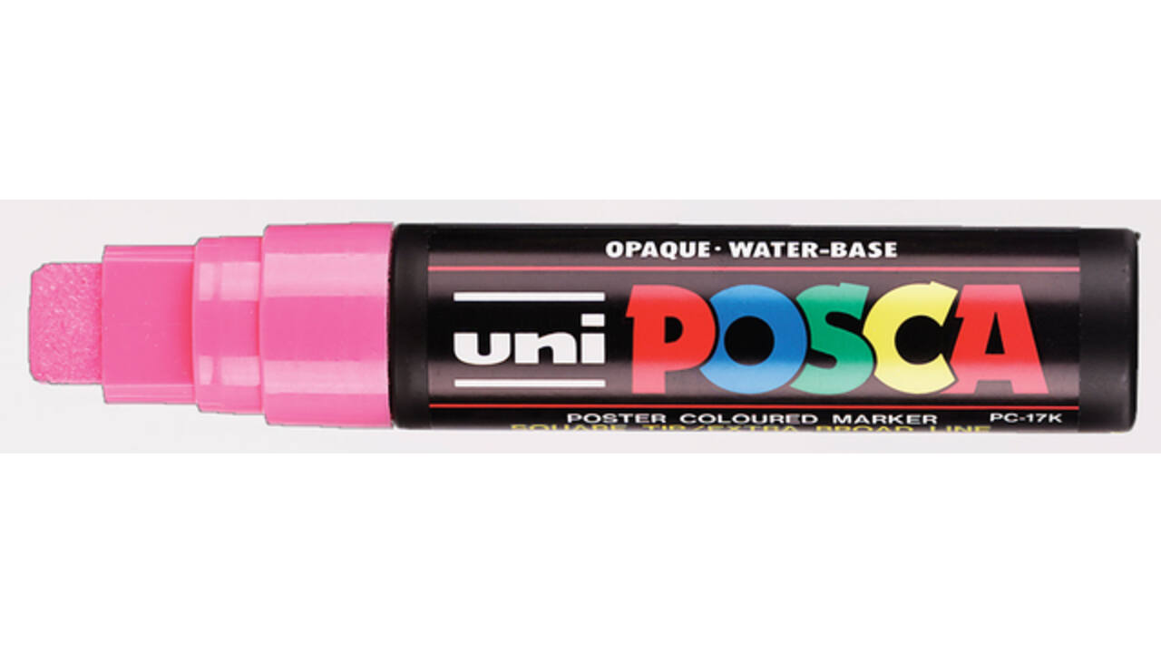 Verfstift Posca PC17K extra breed rechthoek roze