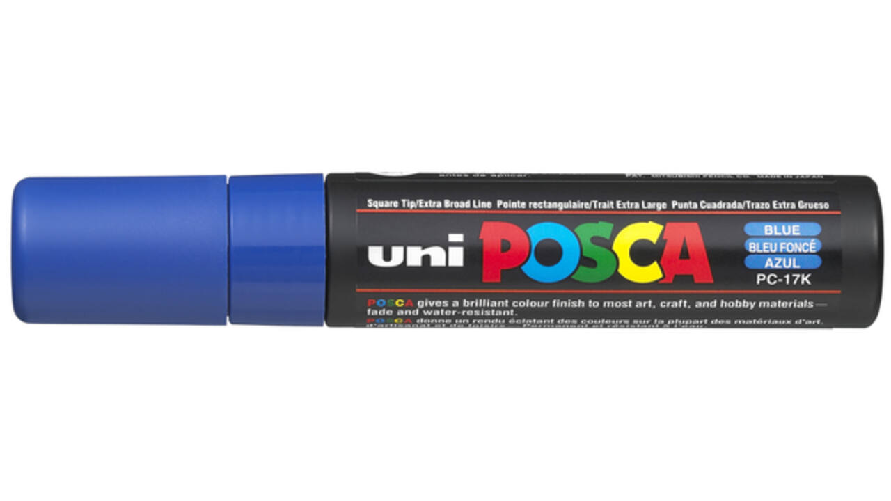 Verfstift Posca PC17K extra breed rechthoek donkerblauw