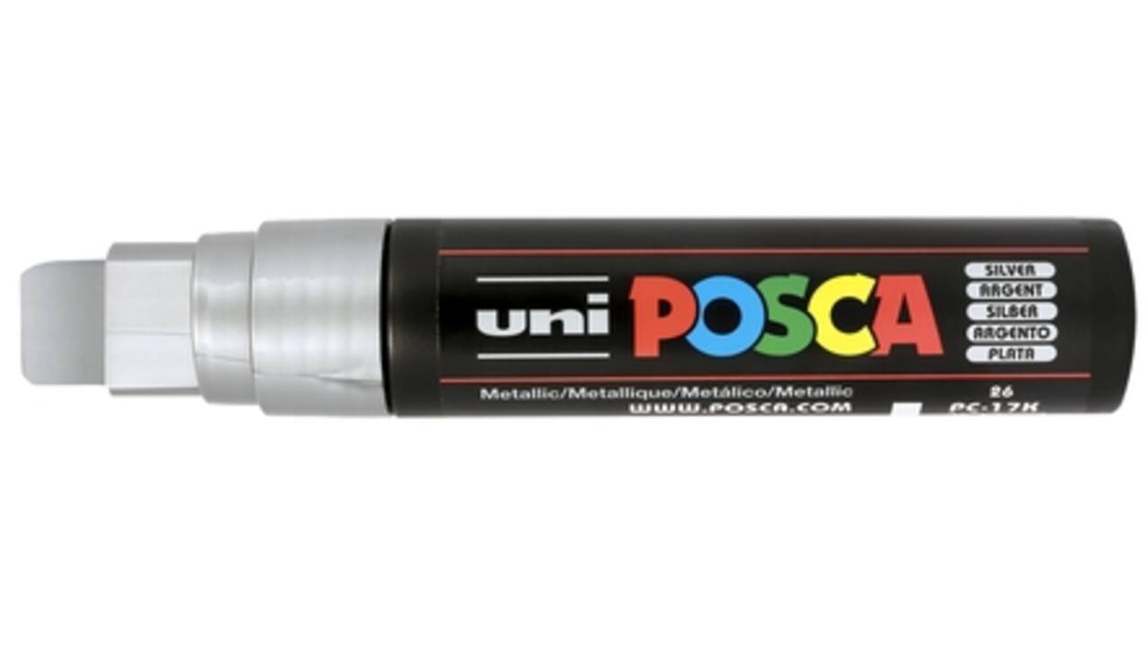 Verfstift Posca PC17K extra breed rechthoek zilver