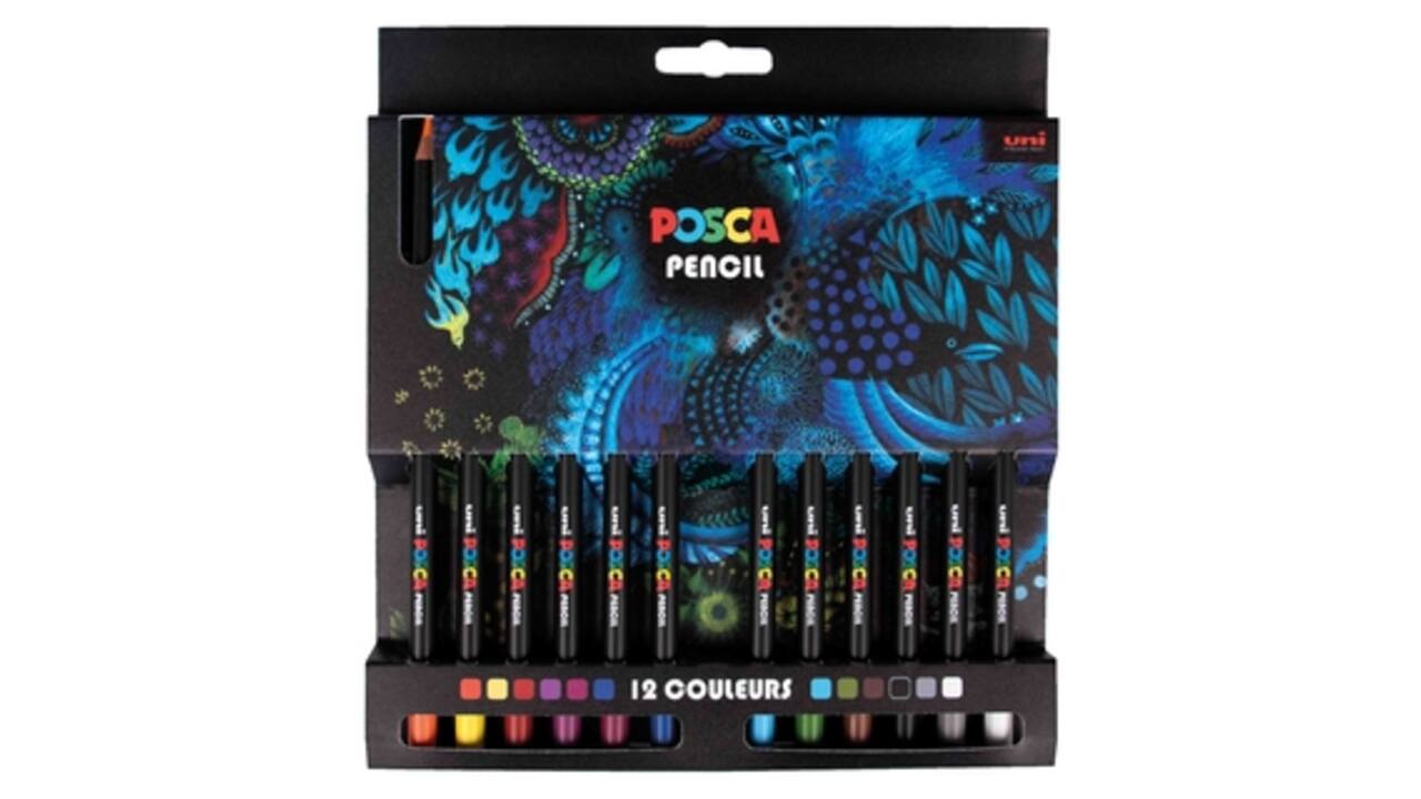Kleurpotloden Posca assorti set à 12 stuks