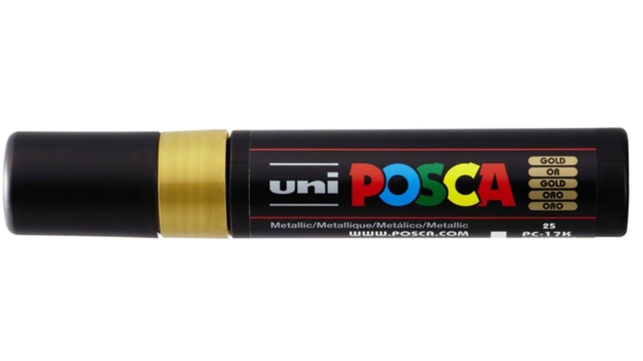Verfstift Posca PC17K extra breed rechthoek goud