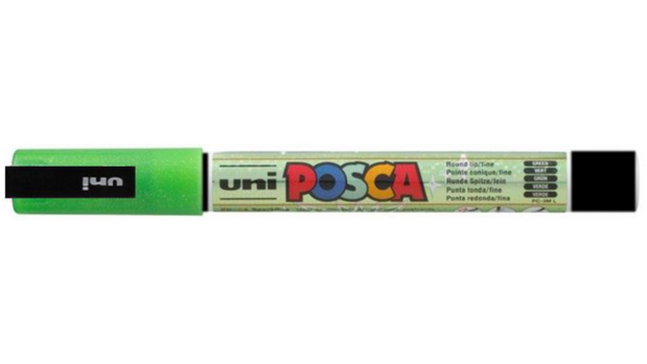 Verfstift Posca PC3M fijn glitter donkergroen